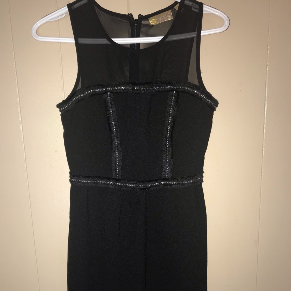 Black Mini Dress With Mesh Detail